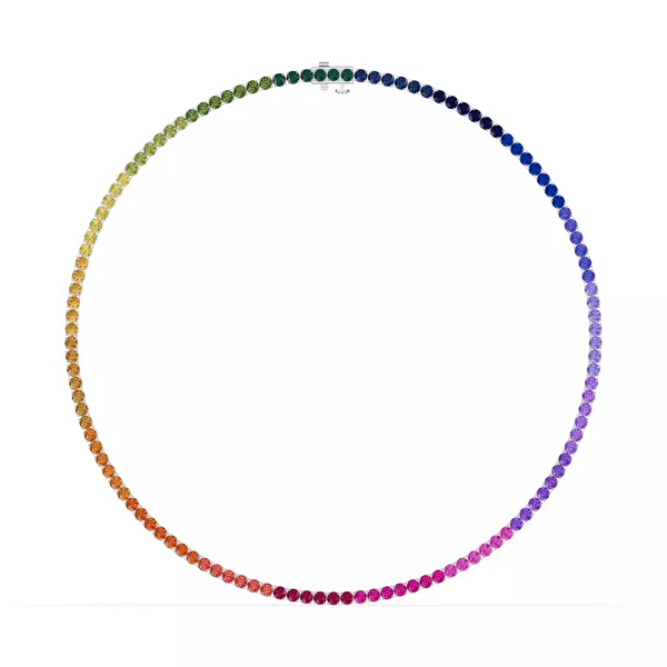 Rainbow Sapphire Tennis Necklace (19 ct. tw.)