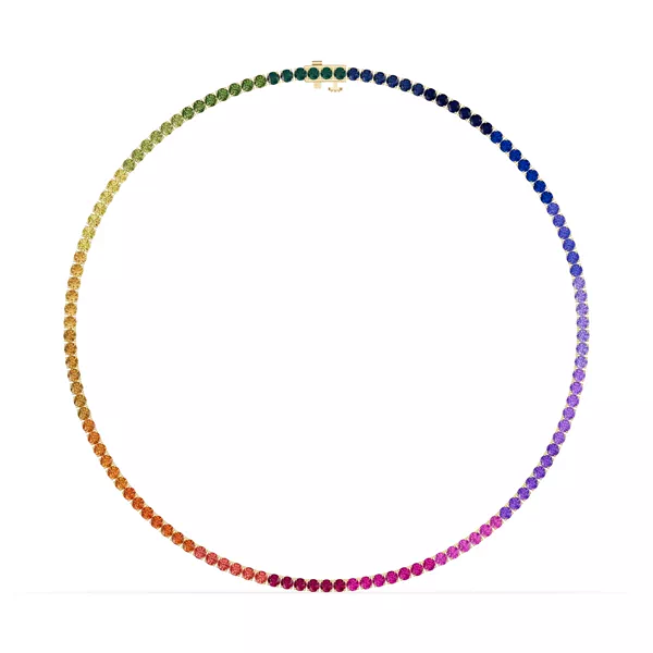 Rainbow Sapphire Tennis Necklace (19 ct. tw.)