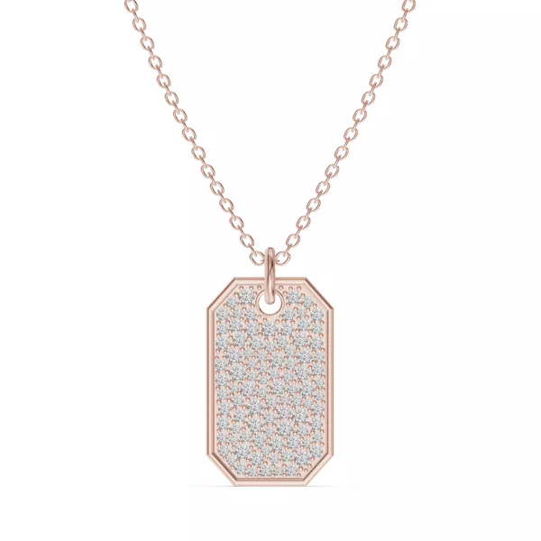Signature Pavé Lab Diamond Dog Tag Necklace