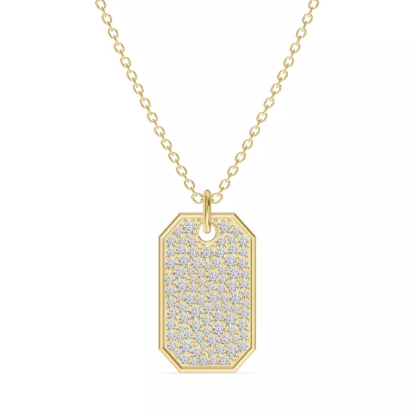 Signature Pavé Lab Diamond Dog Tag Necklace