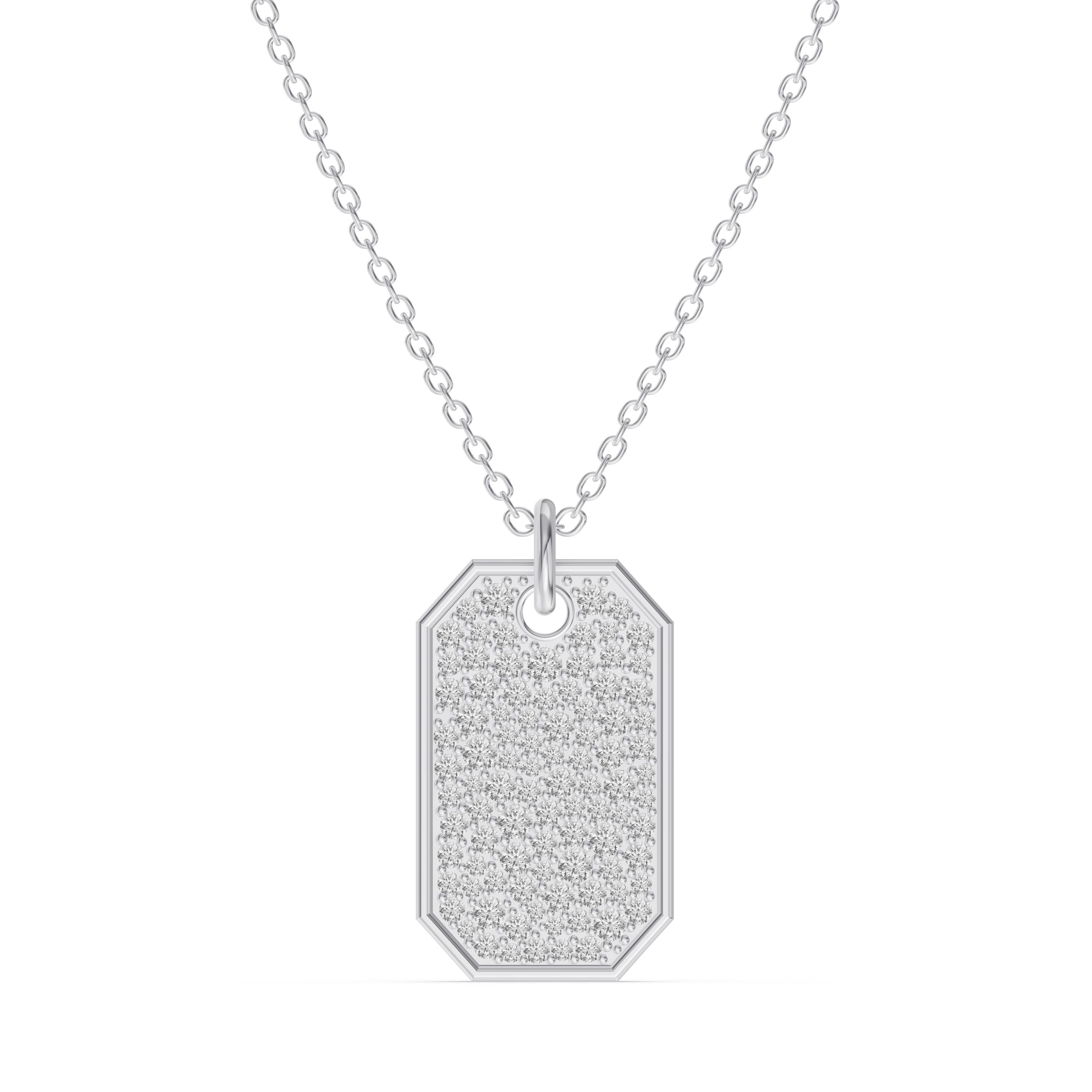 Signature Pavé Lab Diamond Dog Tag Necklace