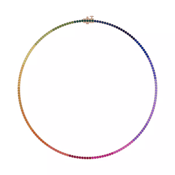 Rainbow Sapphire Tennis Necklace (9 ct. tw.)