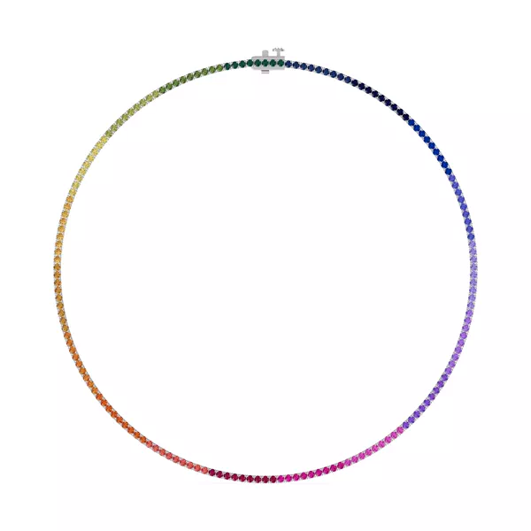 Rainbow Sapphire Tennis Necklace (9 ct. tw.)