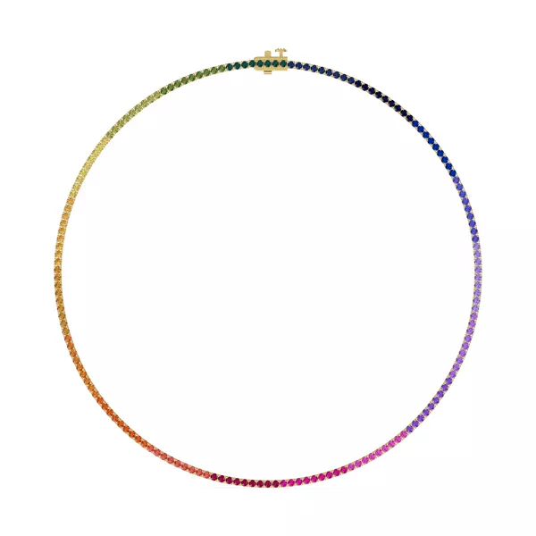 Rainbow Sapphire Tennis Necklace (9 ct. tw.)