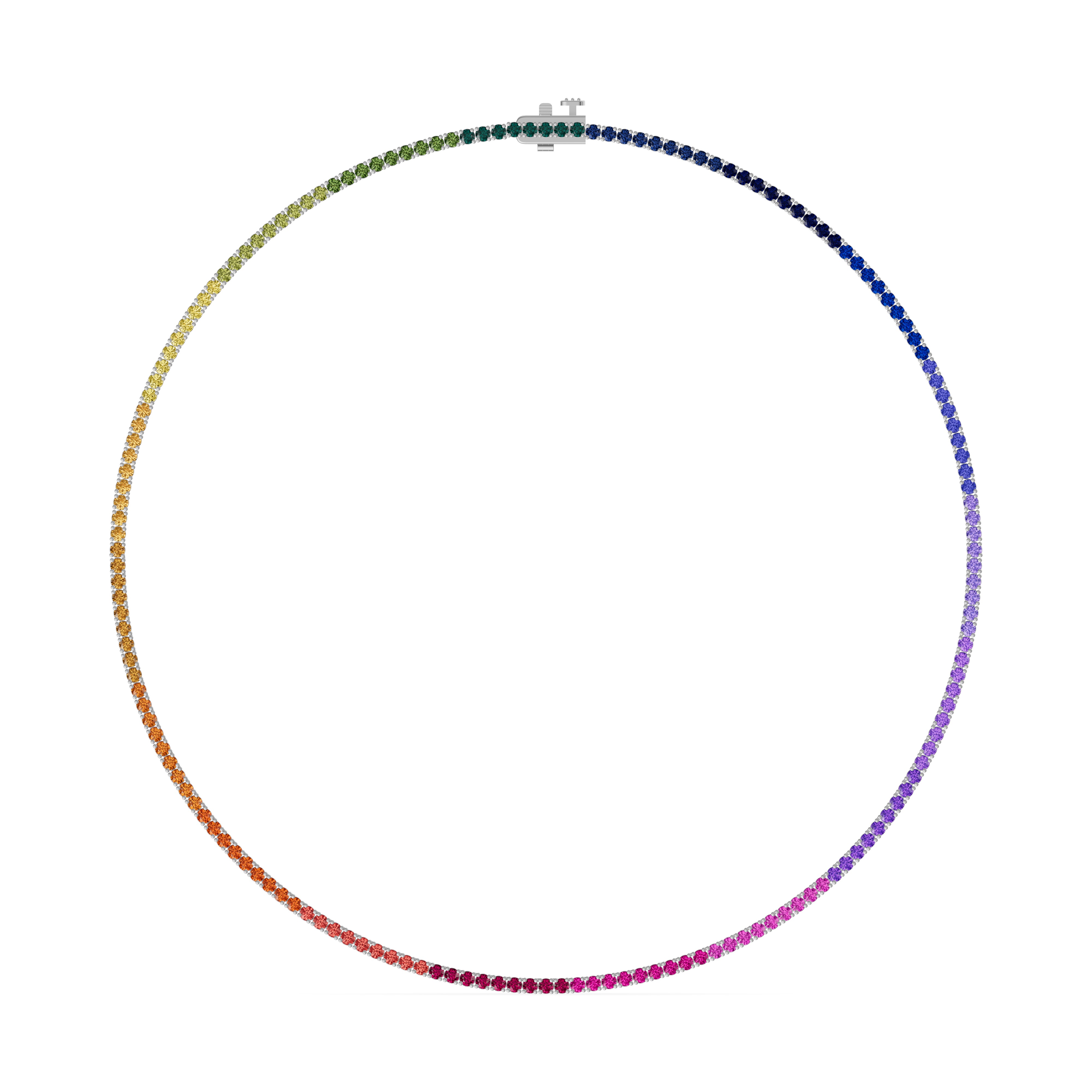 Rainbow Sapphire Tennis Necklace (9 ct. tw.)