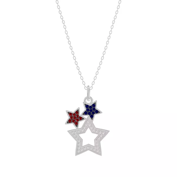 Triple Star Pavé Lab Diamond Necklace