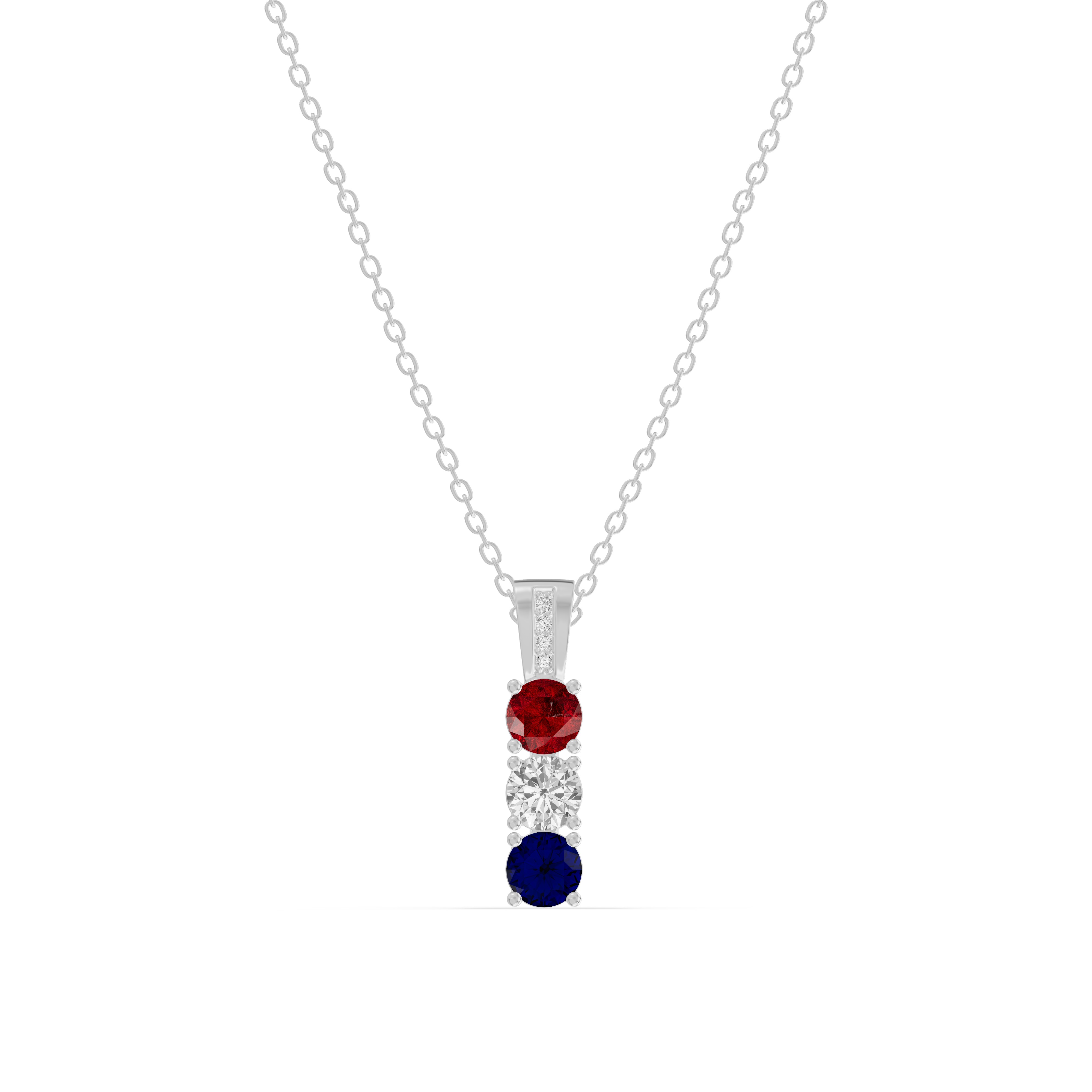 Three-Stone Vertical Diamond Necklace