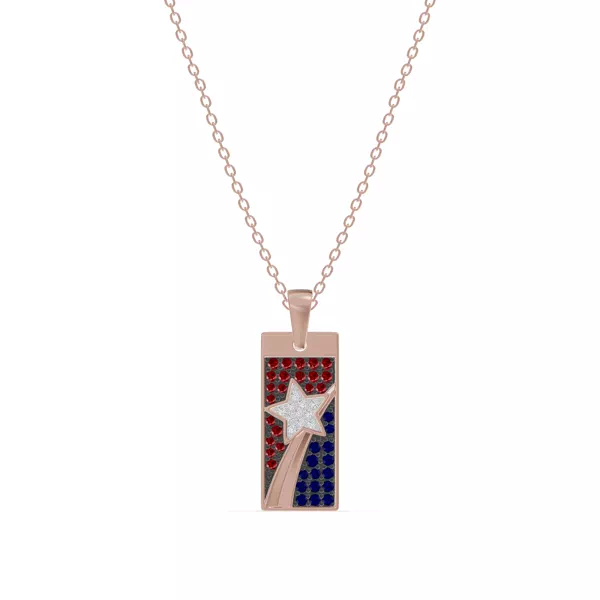 Shooting Star Tag Diamond Necklace