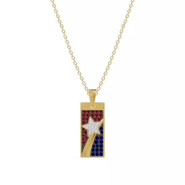 Shooting Star Tag Diamond Necklace