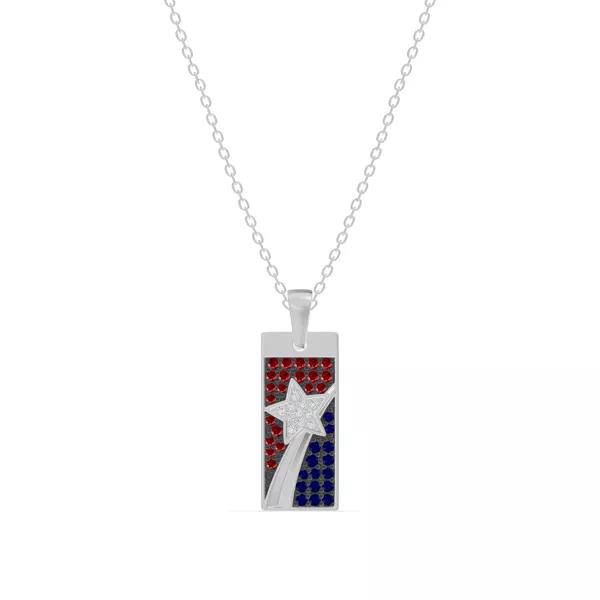 Shooting Star Tag Lab Diamond Necklace