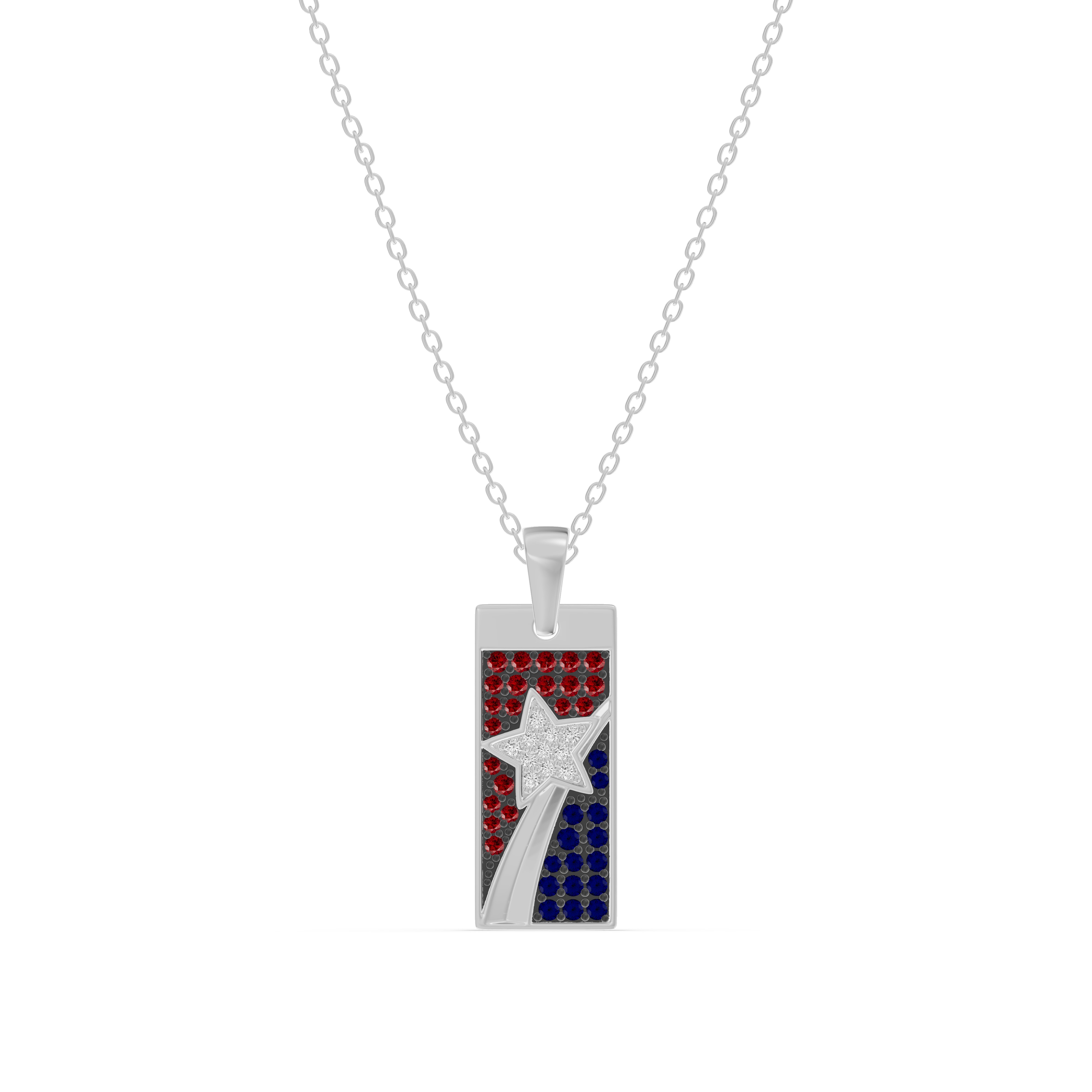 Shooting Star Tag Diamond Necklace