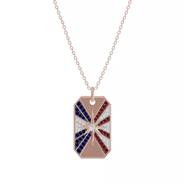 Radiant Star Pavé Dog Tag Diamond Necklace