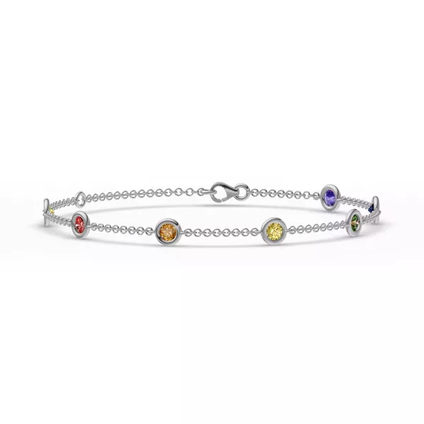 Rainbow Sapphire Bezel Station Bracelet (1.00 ct. tw.)