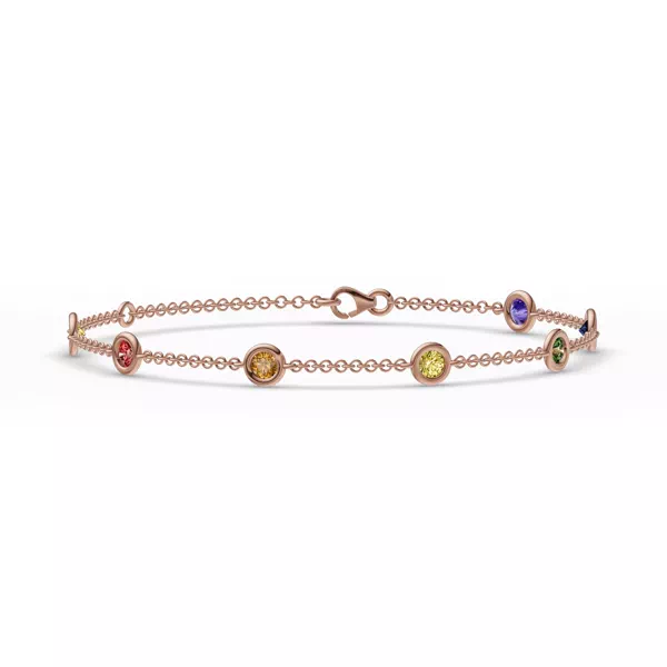 Rainbow Sapphire Bezel Station Vermeil Bracelet (1.00 ct. tw.)