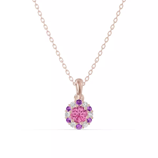 Velvet Amethyst Halo Necklace