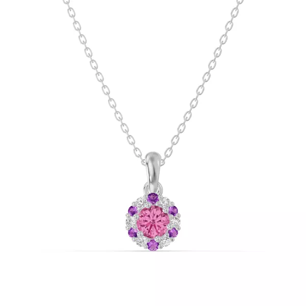 Velvet Amethyst Halo Necklace
