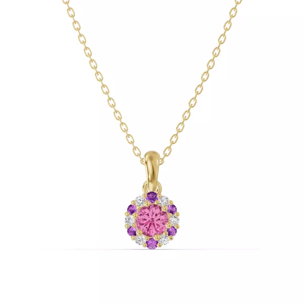 Velvet Amethyst Halo Lab Necklace