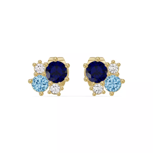 Midnight Frost Sapphire Lab Stud Earrings