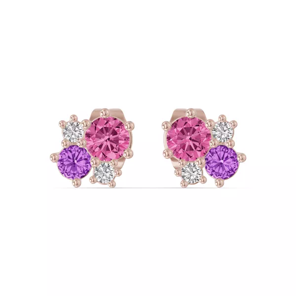 Velvet Amethyst Lab Stud Earrings