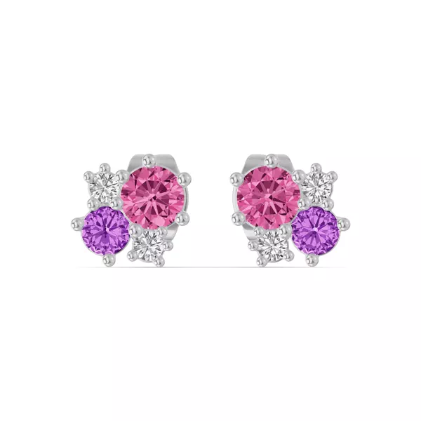 Velvet Amethyst Lab Stud Earrings
