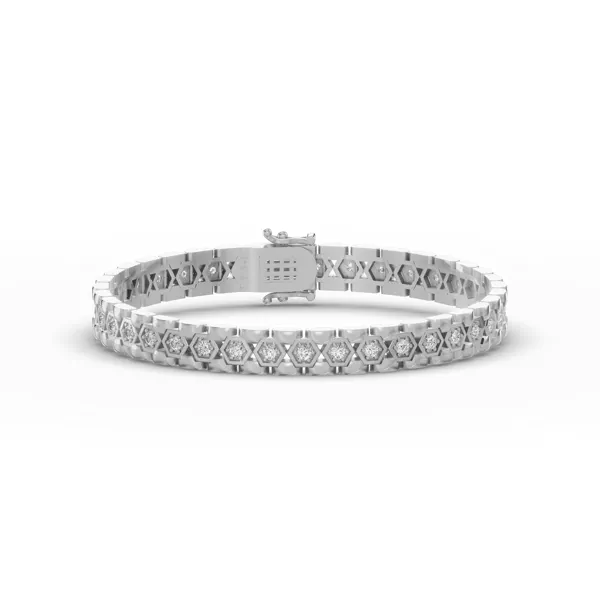 Hexagon Link Lab Diamond Bracelet (8.5")