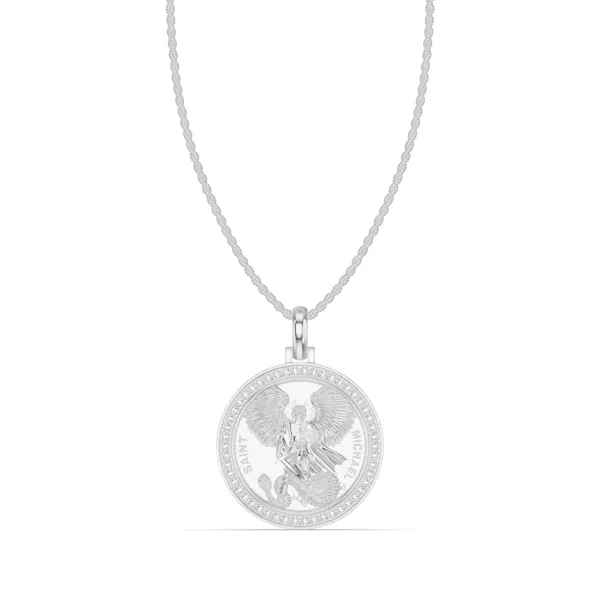 Saint Michael Pavé Lab Diamond Medallion Pendant