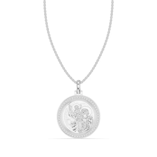 Saint Christopher Pavé Lab Diamond Medallion Pendant