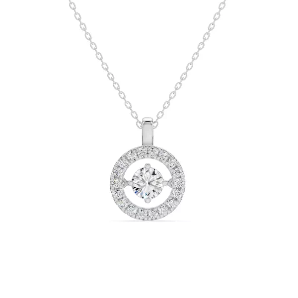 Setting Evermotion Round Halo Lab Diamond Pendant (0.75 ct. tw.)