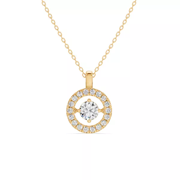Evermotion Round Halo Lab Diamond Pendant (0.75 ct. tw.)