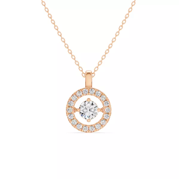 Evermotion Round Halo Lab Diamond Pendant (0.75 ct. tw.)