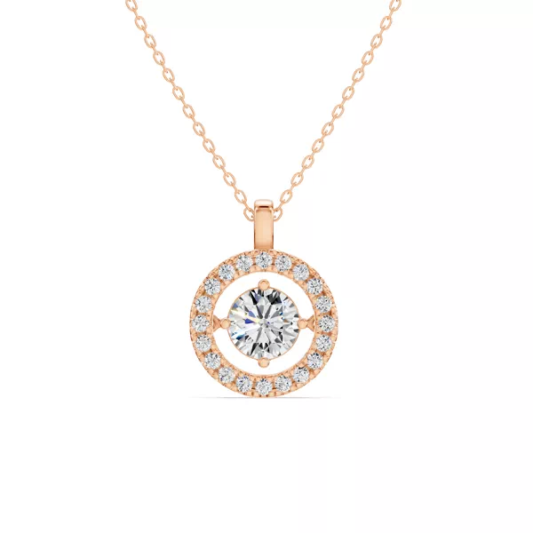 Evermotion Round Halo Lab Diamond Pendant (1.25 ct. tw.)
