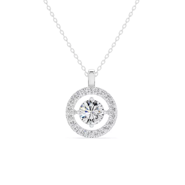 Evermotion Round Halo Lab Diamond Pendant (1.25 ct. tw.)