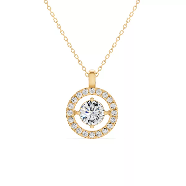 Evermotion Round Halo Lab Diamond Pendant (1.25 ct. tw.)