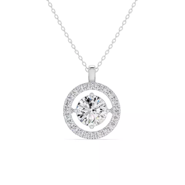 Evermotion Round Halo Lab Diamond Pendant (2.30 ct. tw.)