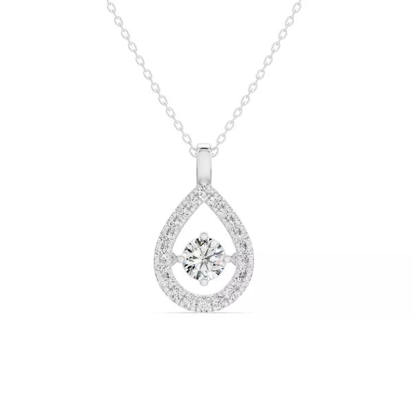 Setting Evermotion Teardrop Halo Lab Diamond Pendant (0.75 ct. tw.)