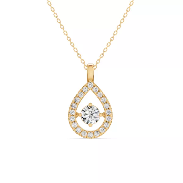 Evermotion Teardrop Halo Lab Diamond Pendant (0.75 ct. tw.)
