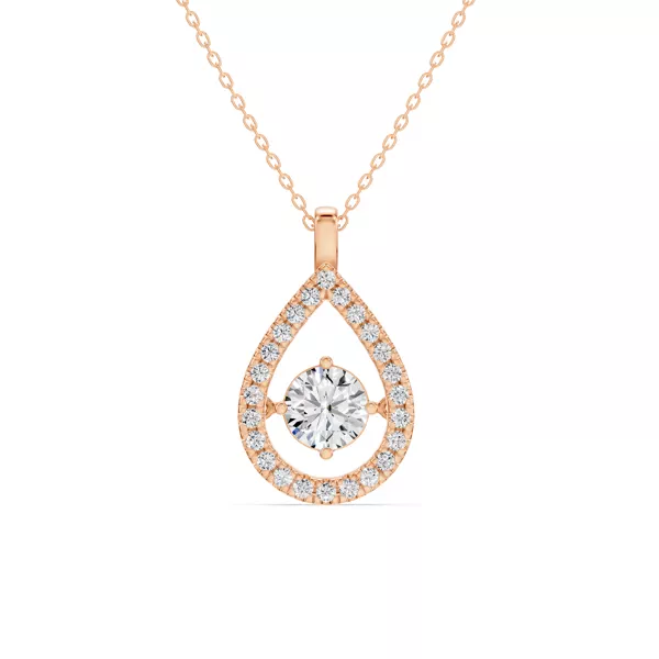 Evermotion Teardrop Halo Lab Diamond Pendant (1.30 ct. tw.)