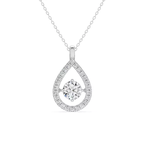 Evermotion Teardrop Halo Lab Diamond Pendant (1.30 ct. tw.)