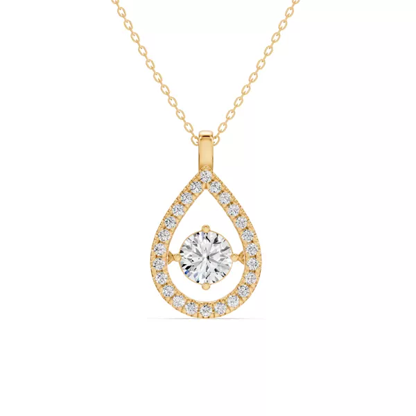 Evermotion Teardrop Halo Lab Diamond Pendant (1.30 ct. tw.)