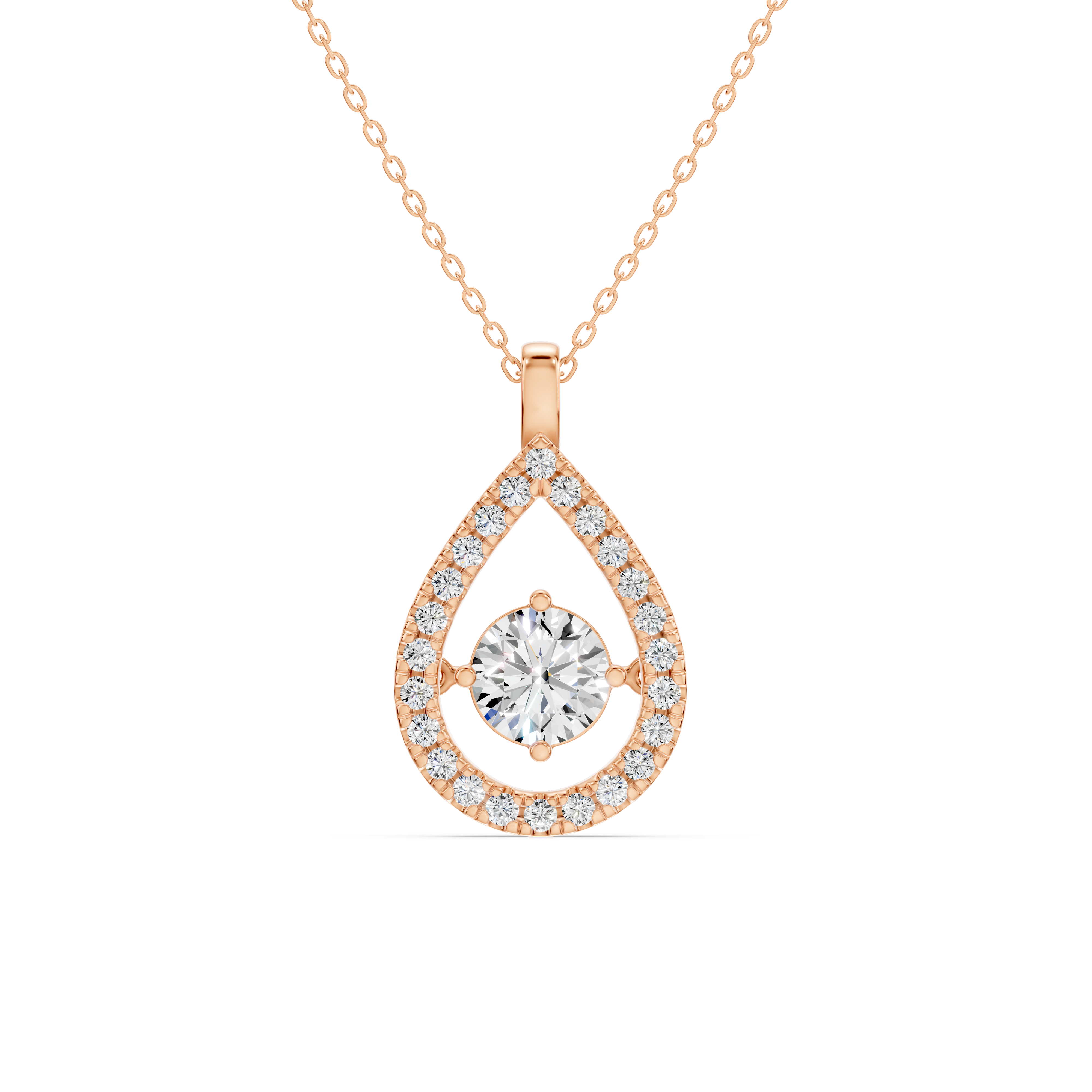 Evermotion Teardrop Halo Lab Diamond Pendant (1.30 ct. tw.)