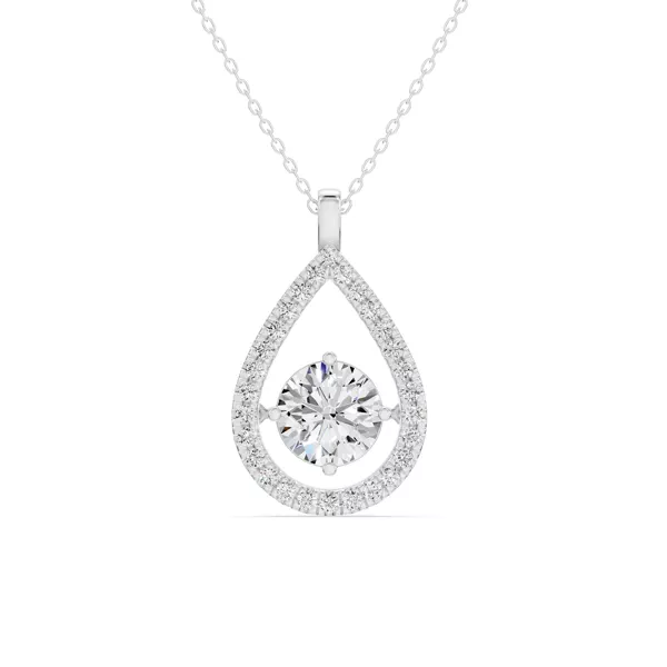 Evermotion Teardrop Halo Lab Diamond Pendant (2.40 ct. tw.)