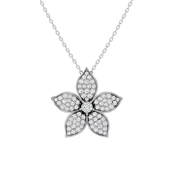 Fleur Pavé Lab Diamond Necklace