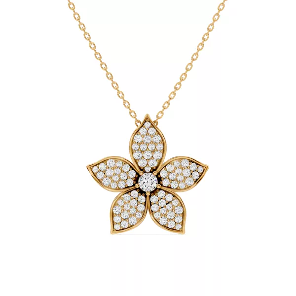Fleur Pavé Lab Diamond Necklace