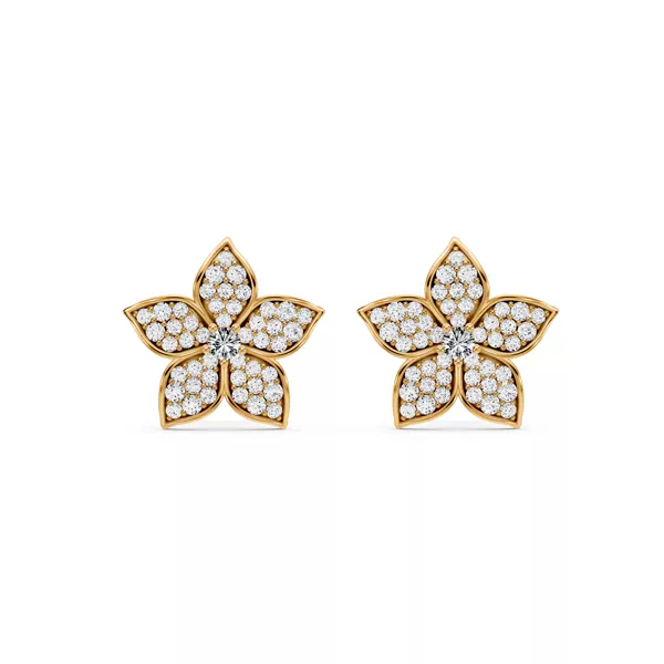 Fleur Pavé Lab Diamond Earrings