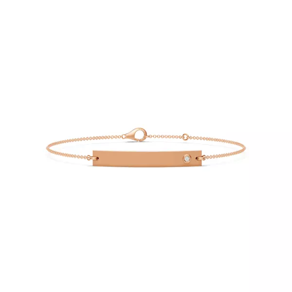 Engravable Bezel Diamond Bar Bracelet