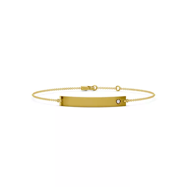 Engravable Heart Diamond Bar Bracelet