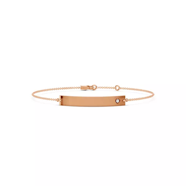 Engravable Heart Diamond Bar Bracelet