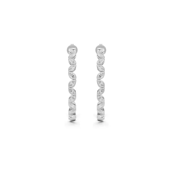 Marquise Diamond Bezel Hoop Earrings