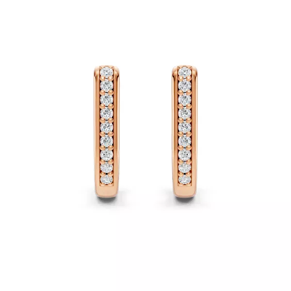 Pavé Lab Diamond U-Shaped Huggie Earrings