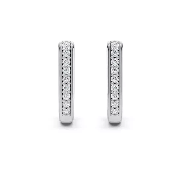 Setting Pavé Lab Diamond U-Shaped Huggie earrings